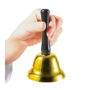 Cloche à main en métal (doré), Père Noël pour Noël, thé, dîner, appel fort, sonnette, alarme de service d'appel, sonnette à main pour comptoir de service, réception, dîner