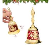 Cloche à Main, yisight Cloche à Main de Noël, Cloches d'appel, Cloche de Table de Noël, Sonnette de Service pour Méditation Pet Feeding Prière Décoration (Or Rouge)