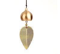 Cloche à Suspendre en Forme de Feuille d'or pour Ouverture de Porte, Clochette Porte-Bonheur, Richesse et sécurité, Porte de fenêtre, Pendentif Carillon éolien Chinois Feng Shui
