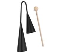 Cloche Agogo portable | Instrument latin percussi0n | Percussion latine traditionnelle avec bâton en bois | Cloche à main pour batteurs | Instrument de cloche à vache | Cloches en métal pour réunions