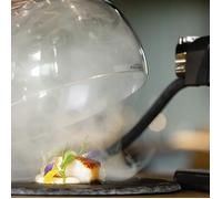 Lacor 61816 Magic Food Smoker Bell with Glass Lid with Valve, Allows Smoke, Steam and Flavouring for Smoking and Flavouring Food, 20 x 12 cm, Black