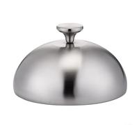 Cloche alimentaire dôme multi-usage en acier inoxydable pour la cuisson et le service, conçue pour retenir la vapeur et protéger les repas à l'intérieur et à l'extérieur (30 cm)