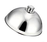 Cloche alimentaire en acier inoxydable avec poignée supérieure ergonomique pour contrôler le levage et le placement pendant le service (argenté)