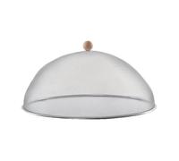 Cloche Alimentaire - Inox - L -D43 x H 21,7 cm - Acier inoxydable, bouleau