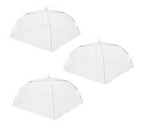 Cloche Alimentaire Pliable, 3 Pièces Couvertures de Gâteau Pliables, Tente Couverture de Fruits Couverture de Gâteau Protection Contre Les Mouches pour la Nourriture Barbecue Fêtes Buffets Camping