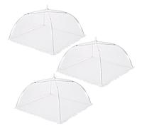 Cloche Alimentaire Pliable, 3 Pièces Pop-up Anti-Mouches En Maille Pliables,Tentes De Service De P-laque De Maille Cryptée Anti-poussière, Couvercle De Conservation Des Aliments À Cadre Épais