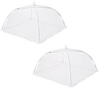 Cloche Alimentaire Pliable en Maille | 2 Pièces Nourriture en Maille | Couvercle De Nourriture Cloche À Fruits Anti Moucherons pour Aliments Gâteaux Fruits Extérieur Maison Barbecue Pique-Nique