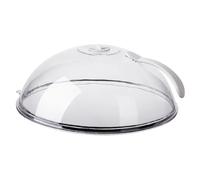Cloche alimentaire pour micro-ondes - Couvercle dôme transparent avec poignée, protection réutilisable, bouclier résistant à la chaleur, design de trou d'aération, outil de cuisine facile à prendre en