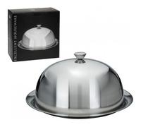 Excellent Houseware BBTrade Sales Cloche en Verre avec Plaque de Base en Acier Inoxydable Plateau de Service vidaXL Assiettes décoratives, Argent, 30,5 x 30,5 x 15 cm