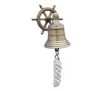 Sea-Club Cloche avec support mural en laiton vieilli - Diamètre : 6 cm
