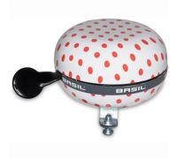 Cloche BIG BELL basilic Polkadot, acier, Ø=80 mm, points blancs/rouges