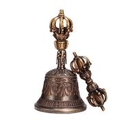 Cloche cachée, cloche de méditation bouddhiste tibétaine, cloches tibétaines, artisanat extraordinaire est versé dans cette magnifique main pour la faire se démarquer de la foule (15 cm) (18,3 cm)