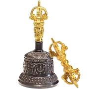 Cloche cachée, cloche de méditation bouddhiste tibétaine, cloches tibétaines, invocation à manivelle pour la méditation, le rituel, la prière et en tant que bouddhiste