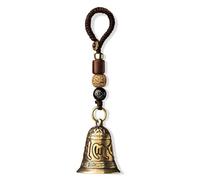 Cloche Chinoise Feng Shui, Six Caractères, Cloches en Laiton Pur, Porte-fenêtre, Pendentif de Maison, Porte-clés de Voiture, Beau Symbolisme, Bonne Chance, Richesse et sans Danger (2.6x1.5x1.1in)