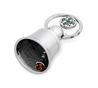 Cloche Clochette en argent sterling oxydé, ambre de la Baltique de couleur cognac, petite fée clochette en argent avec ambre et zircons, souvenir argenté