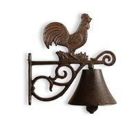 Cloche coq fonte fonte marron -