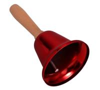 Cloche D’appel Portable en Métal, Poignée en Bois, Noël, pour Restaurant | Sonnerie Manuelle Pratique, Outil D’alerte Rouge pour Accueil, Comptoir, École, Aidants et Proches à Domicile