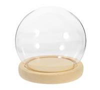 Cloche D’Exposition en Verre Dôme Ronde avec Base, Vitrine Décorative | Globe Transparent, pour Fleurs Stabilisées et Mini-scènes, Facile à Nettoyer, Usage Décor ou Mariage