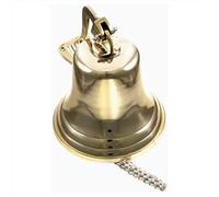 Cloche de bateau en laiton poli - Grande cloche de brouillard lourde | Décoration nautique décorative à suspendre | Cloche en laiton massif fabriquée à la main avec cordon en corde
