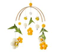 Cloche de berceau faite à la main, décoration de berceau de bébé - Décoration de chambre de bébé garçon (thème blanc/vert/jaune, non toxique et sans échardes)