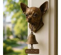 Cloche de Bienvenue Berger Allemand,Sonnette de Bienvenue rétro Amusante en Forme d'animal,Cloche décorative Murale en Fonte/résine,décoration Murale de Ferme(M-Chihuahua)