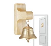 Cloche de bienvenue en bois - Support magnétique avec cloche en laiton, signal de porte créatif pour magasins, décoration élégante en style vent, idéal pour les bureaux, les cafés, les maisons, les