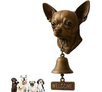 Cloche De Bienvenue pour Chien, Cloche De Dîner Extérieure, Anneau pour Teckel, Cloche Suspendue, Sonnette Décorative Humoristique en Forme De Tête De Chien, pour Porte D'entrée, Abri De Jardin