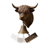 Cloche de bienvenue pour porte d'entrée | Sonnette de porte rustique en forme de vache - Sonnette avec son net - Pour porche, jardin, porte, ferme, pendaison de crémaillère
