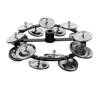 Cloche de Charleston Argenté à Double Rangée pour Batterie, Scène | Fer et ABS, Texture de Kit Renforcée, Bords Lisses sans Bavure, Pratique pour Snare et Cymbales