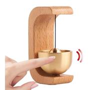 Cloche De Commerçant - Carillon De Porte en Bois, Matériau D'alerte en Laiton, Signal Sonore De Sécurité Monté sur Adhésif | Accessoire De Notification D'entrée De Magasin De Restaurant, Pendaison De