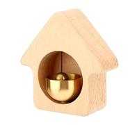 Cloche de Commerçant en Bois de Hêtre, Sonnette Magnétique Facile à Utiliser pour Portes d'Entrée Café Chatière Réfrigérateur Magasin (Candy House)