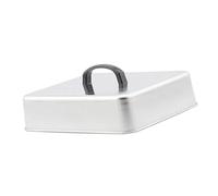 Cloche de Cuisson avec Poignée Anti-Chaleur, Cloche Plancha Rectangulaire, Couvercle de En Acier Inoxydable, Couvercle Plancha pour Barbecue, Hamburgers, Steaks et Galettes, 22.4 X 18.4 X 6.6 Cm