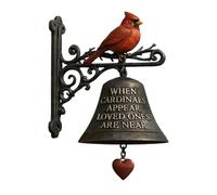 Cloche de dîner d'extérieur - Décoration de jardin en forme d'oiseau rouge, décoration de ferme décorative à suspendre en métal rustique | Cloches d'appel bruyantes pour jardin, cour, porche, entrée