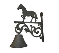 Cloche de Jardin de Porte Ancienne Cheval Fonte Marron 23x26cm