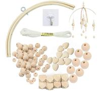 Cloche de Lit Bebe, Artisanal Cloche de Lit de Bébé, Cadre Mobile En Bois de Bricolage, Kit Mobile pour Chambre d'Enfant, Carillon De Vent Mobile Pour Lit Bébé, pour Décoration Chambre, Fenêtres (A)
