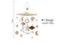 Cloche De Lit En Bois En Forme D'étoile Et De Lune Pour Bébé,Jouet En Feutre Doux Pour,Nuage De Mouton - Type Beige