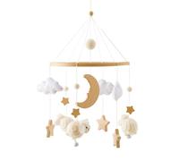 Cloche De Lit En Bois En Forme D'étoile Et De Lune Pour Bébé,Jouet En Feutre Doux Pour,Nuage De Mouton - Type Beige Sheep