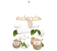 Cloche de lit mobile pour bébé avec 3 moutons, étoiles, nuages, lune, charmante décoration pour chambre de bébé pour le sommeil et la stimulation sensorielle