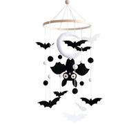 Cloche de lit mobile pour bébé avec chauve-souris noire - Carillon mobile à suspendre pour lit de bébé - Décoration d'Halloween - Cadeau