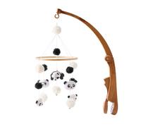 Cloche de Lit Nouveau-nés, Mobile Musical Lit Bébé, Cloche à Vent suspendue Étoiles Fusée Pendentifs Jouets, Mobile Bébé en Bois Rotative, Décoration de Chambre de Bébé, Type 4