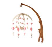 Cloche de Lit Nouveau-nés, Mobile Musical Lit Bébé, Cloche à Vent suspendue Étoiles Fusée Pendentifs Jouets, Mobile Bébé en Bois Rotative, Décoration de Chambre de Bébé, Type 11