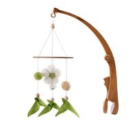 Cloche de Lit Nouveau-nés, Mobile Musical Lit Bébé, Cloche à Vent suspendue Étoiles Fusée Pendentifs Jouets, Mobile Bébé en Bois Rotative, Décoration de Chambre de Bébé, Type 25