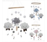 Cloche De Lit Rotative Suspendue Pour Bébé, 1 Pièce, Nouveauté, Décoration Sensorielle, Jouets, Boule De Cheveux, Nuages, Carillons Éoliens, Hochet, Pendentif, Cadeau