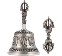Cloche de méditation Bouddhiste tibétaine et Ensemble Dorje Cloche en Laiton Vintage Cloche de prière Vajra Dorje pour méditation prière Yoga