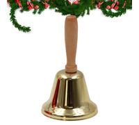 Cloche de Noël - Cloches de décoration de Noël avec poignée en bois - Hochet classique pour cheminée, lieu de travail, magasin, fête, affichage saisonnier