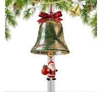 Cloche De Noël - Décoration Dorée avec Rennes & Père Noël | Ornements en Résine pour Sapin, Mur, Porte, Cheminée, Guirlande, Voiture, Jardin & Terrasse | Accent Festif pour Maison & Fêtes D’Hiver