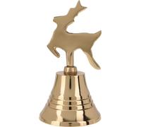 Cloche de Noël dorée 10cm, cerf