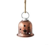 Cloche de Noël en métal avec motif élégant flocon de neige, décoration de vacances d'hiver rustique pour la maison, peut être suspendue ou placée sur une table (étoile à cinq branches)