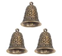 Cloche de Noel,Ensemble De 3 Laiton Miniature RéTro Cloche en Laiton Doré DéCoration Vintage pour DIY Wind Glockenspiel Craft Maison Jardin Accessoires 2.7XX3.5Cm