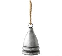 Cloche de Noël rustique à suspendre en fer avec sonnerie sonore pour sapin et décoration de vacances (C)